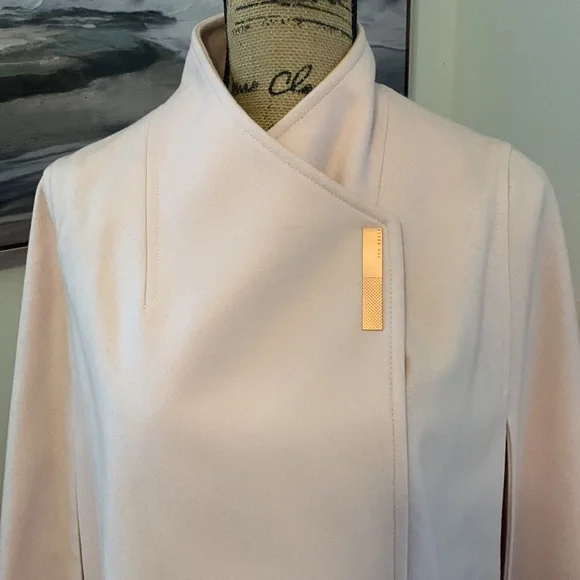 TED BAKER London Designer cashmere wool CAPE PINK rose gold sold out! Rare M - Picture 4 of 14